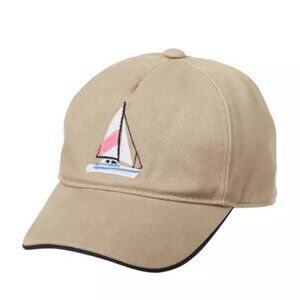 Janie and Jack EUC Boys Tan Sailboat Nautical Baseball Hat Size 6-8